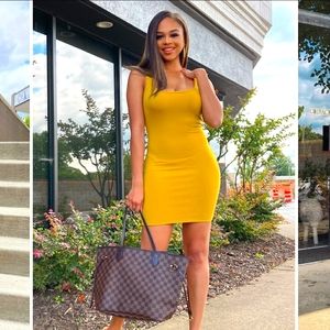 ♤ Mustard Bodycon Dress ♤